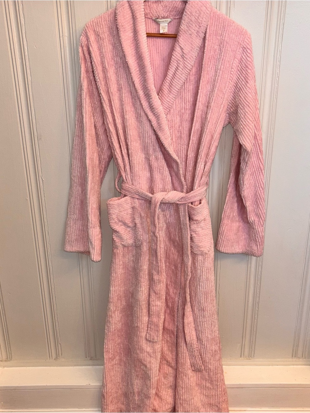 Garnet Hill Pastel Pink Chenille Long Robe